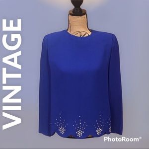 ELAN 70s/80s blue vintage blouse